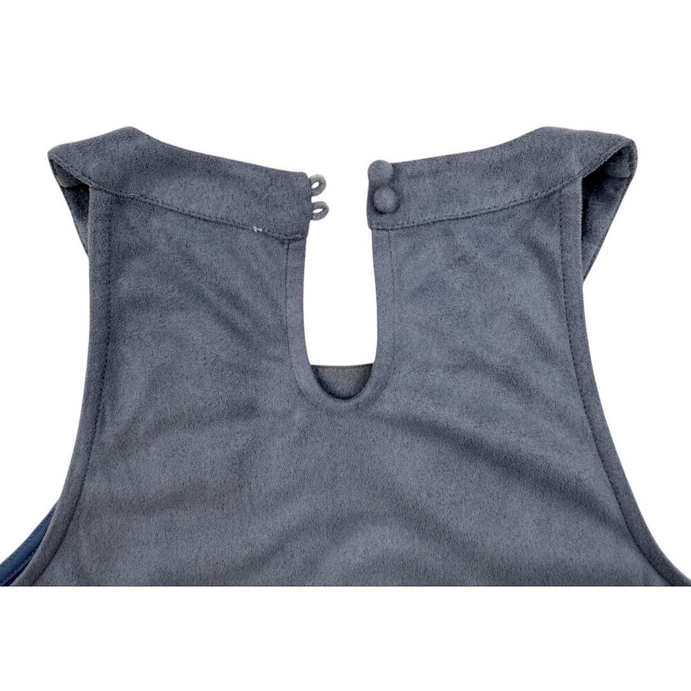 Altar'd State Halter Tank Festival Boho Womens Blue Faux Suede Eyelet Cut Large - Picture 5 of 12